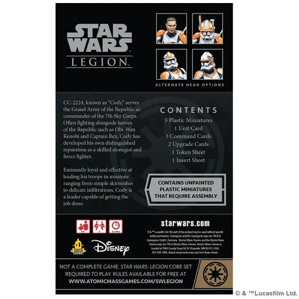 Atomic Mass Games Star Wars Legion: Clone Commander Cody Expansion - Image 2