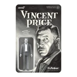 SUPER7 Master Of Mayhem Reaction Action Figure - Vincent Price (Ascot Greyscale)
