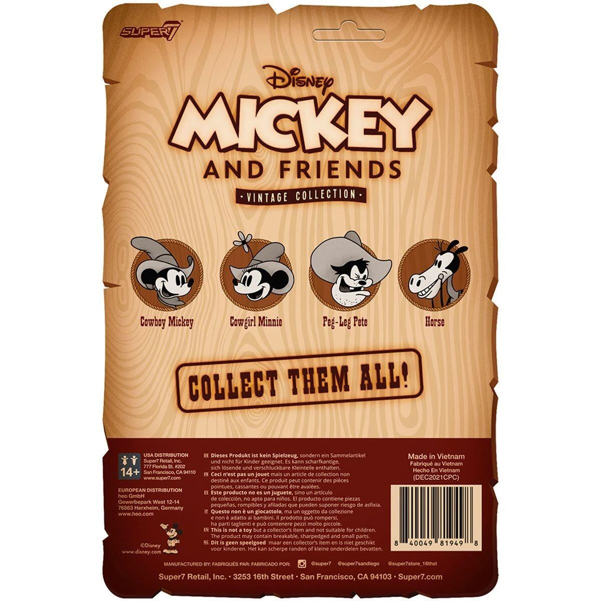 SUPER7 Mickey And Friends Disney ReAction Action Figure Wave 3 - Cowboy Mickey - Image 2