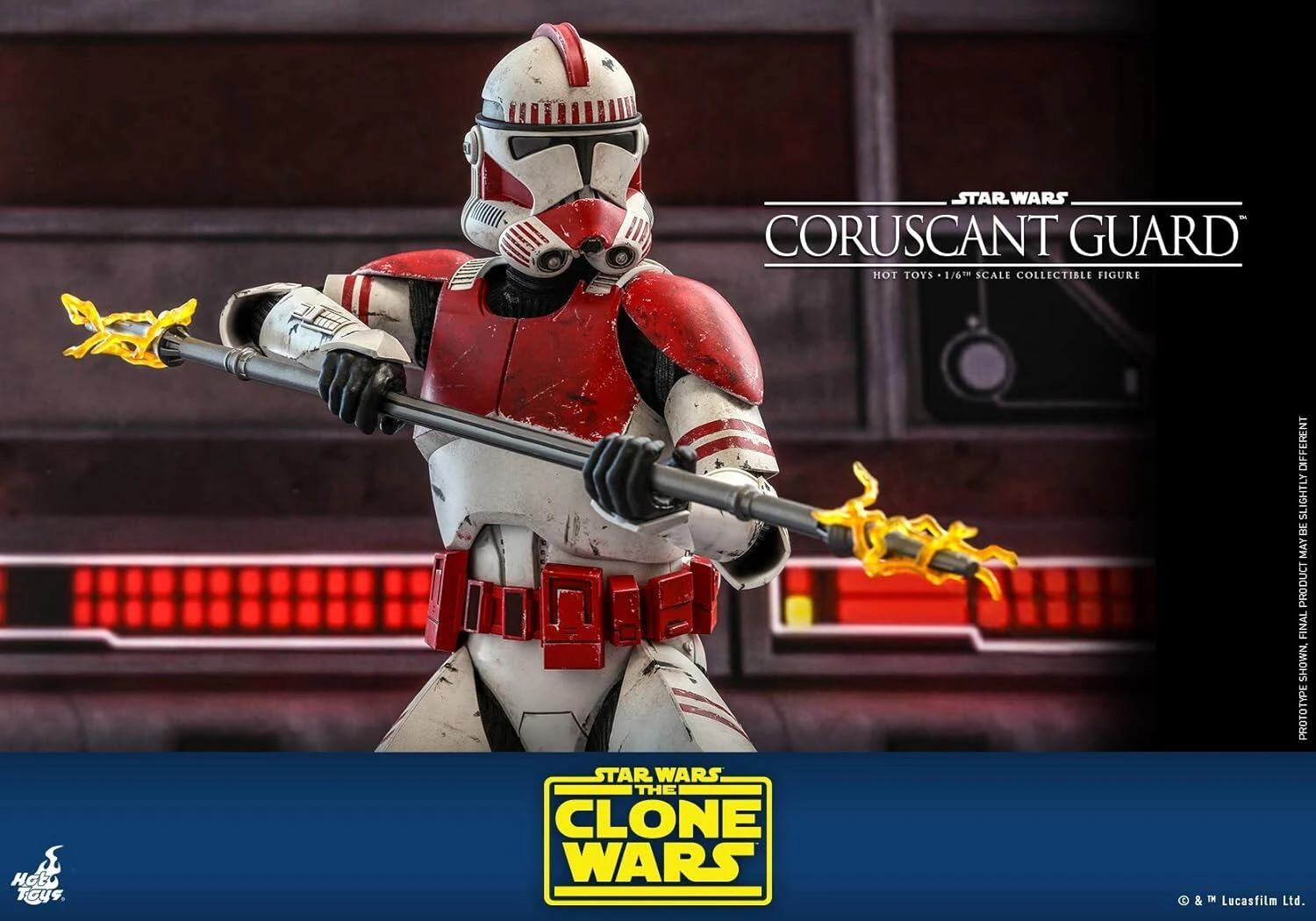 Coruscant Guard Clone Trooper - Star Wars: The Clone Wars Hot Toys Collectibles 1/6 Scale Action Figure - Image 6