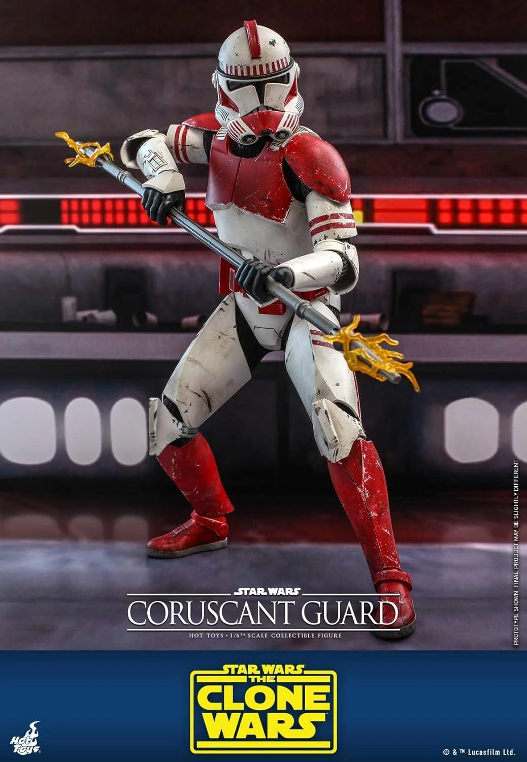 Coruscant Guard Clone Trooper - Star Wars: The Clone Wars Hot Toys Collectibles 1/6 Scale Action Figure - Image 4