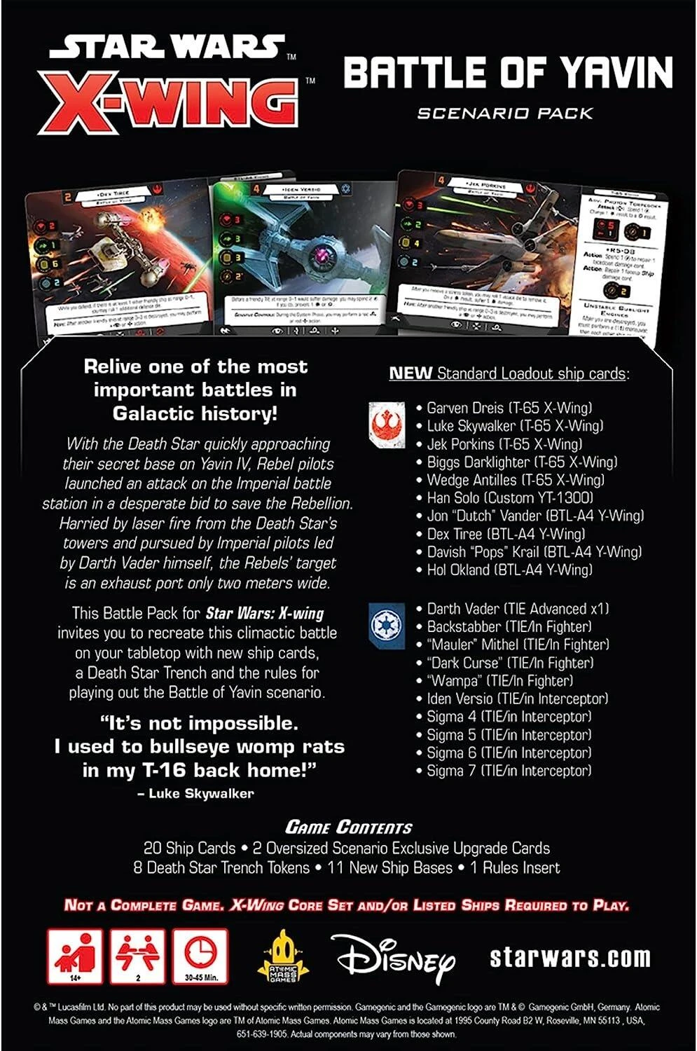 Atomic Mass Games Star Wars X-Wing: Battle Of Yavin Scenario Expansion Pack - Image 4