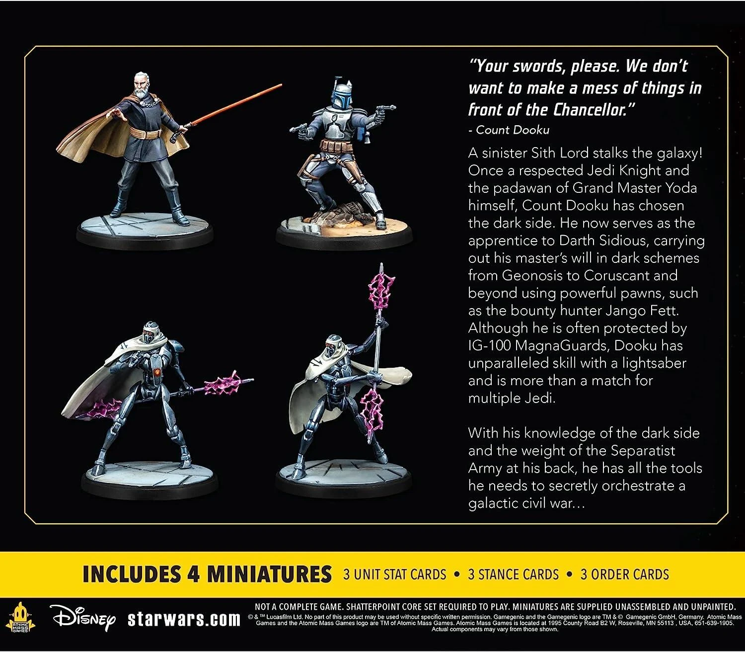 Atomic Mass Games Star Wars Shatterpoint: Twice The Pride (Count Dooku Squad) Expansion Pack - Image 2