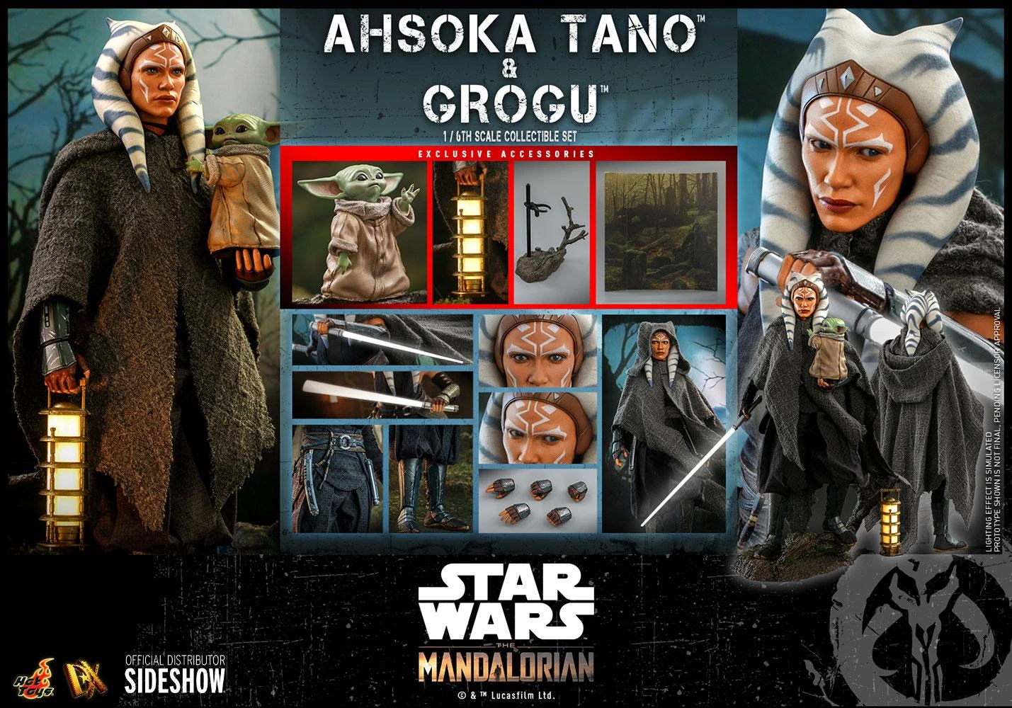 *PRE-ORDER Ahsoka Tano And Grogu (The Mandalorian) - Star Wars Hot Toys Collectibles 1/6 Scale Action Figure - Image 6