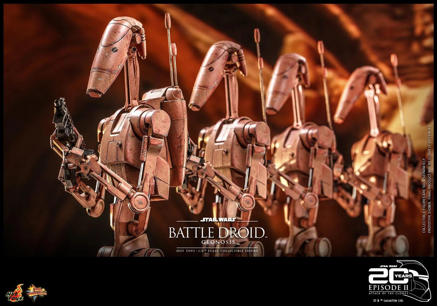 *PRE-ORDER B1 Battle Droid - Star Wars Attack Of The Clones 20th Anniversary Hot Toys Collectibles 1/6 Scale Action Figure - Image 10