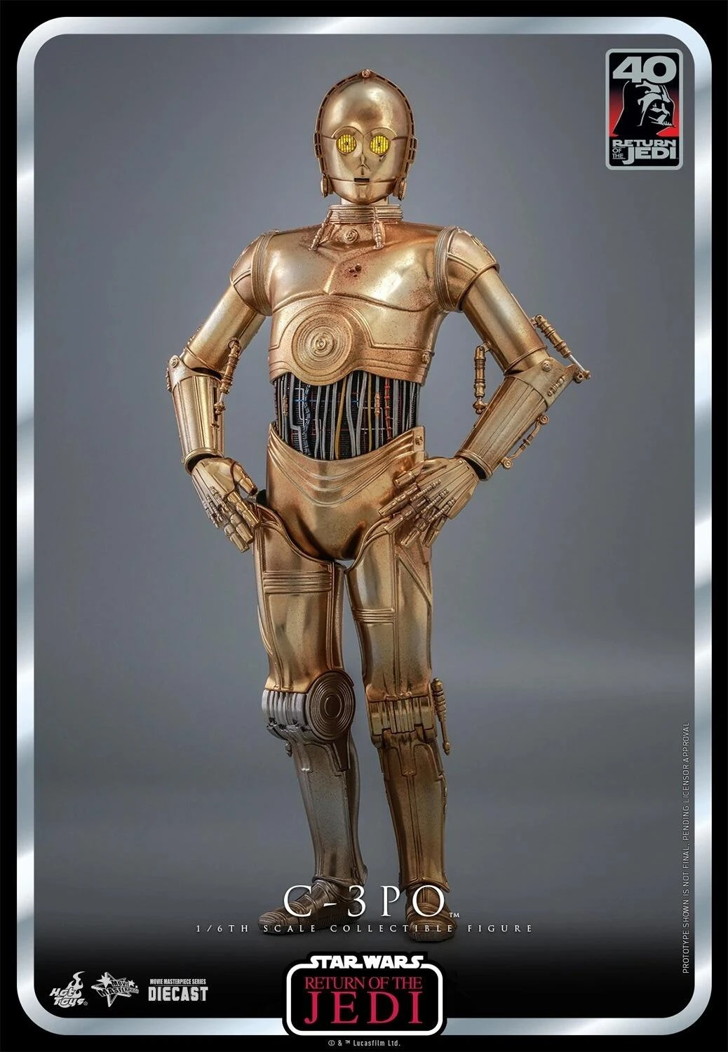 *PRE-ORDER C-3PO - Star Wars: Return Of The Jedi 40th Anniversary Hot Toys Exclusive Collectibles 1/6 Scale Action Figure - Image 2