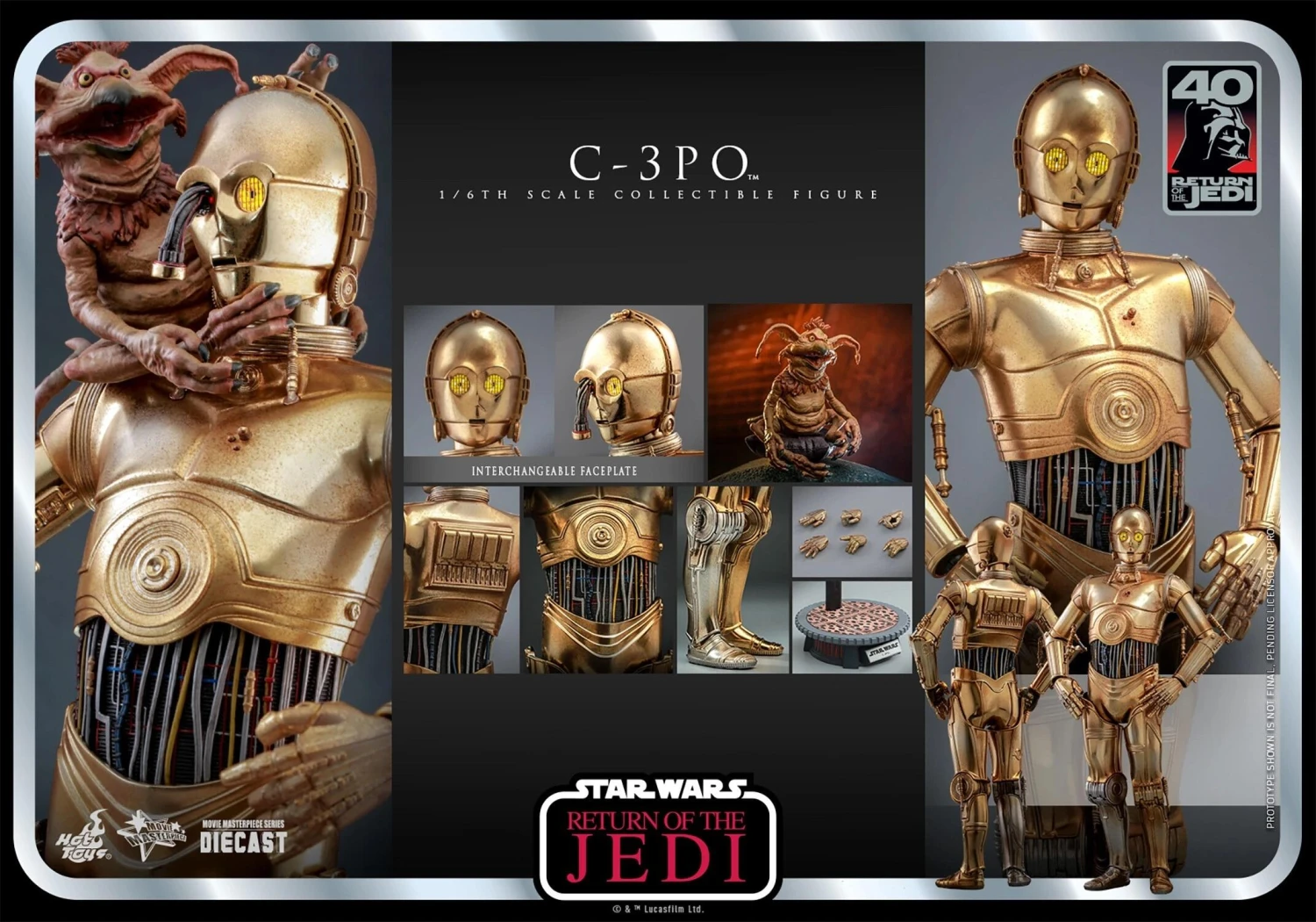 *PRE-ORDER C-3PO - Star Wars: Return Of The Jedi 40th Anniversary Hot Toys Exclusive Collectibles 1/6 Scale Action Figure - Image 5