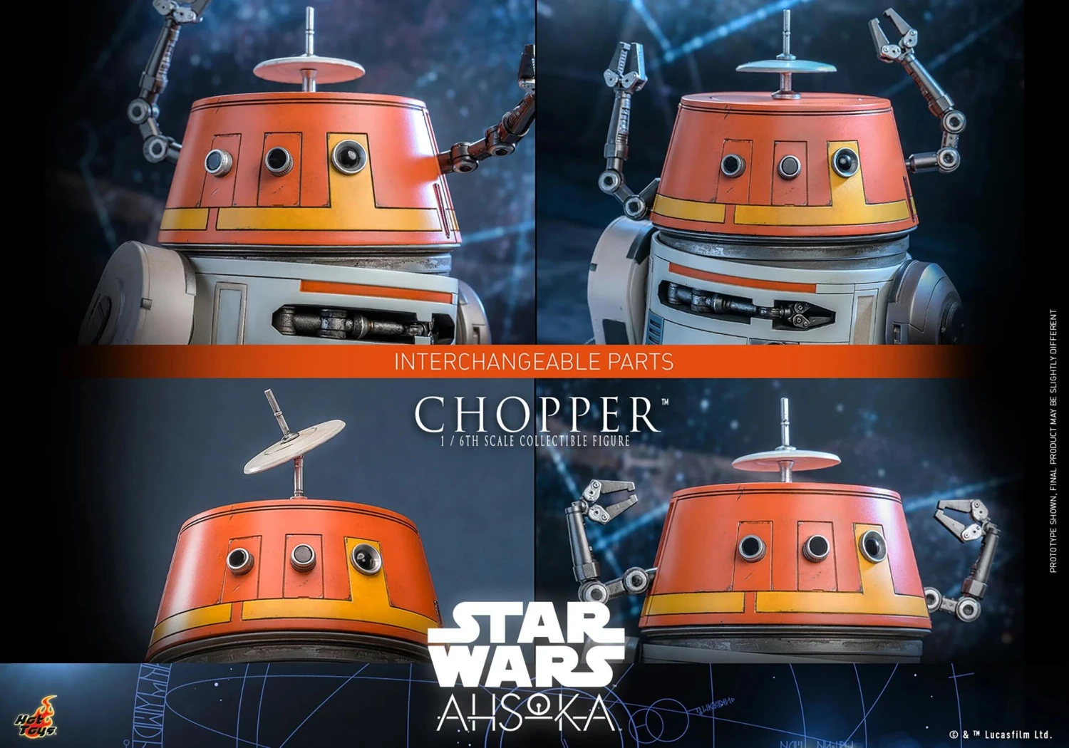 *PRE-ORDER C1-10P Chopper (Ahsoka) - Star Wars Hot Toys Collectibles 1/6 Scale Action Figure - Image 7
