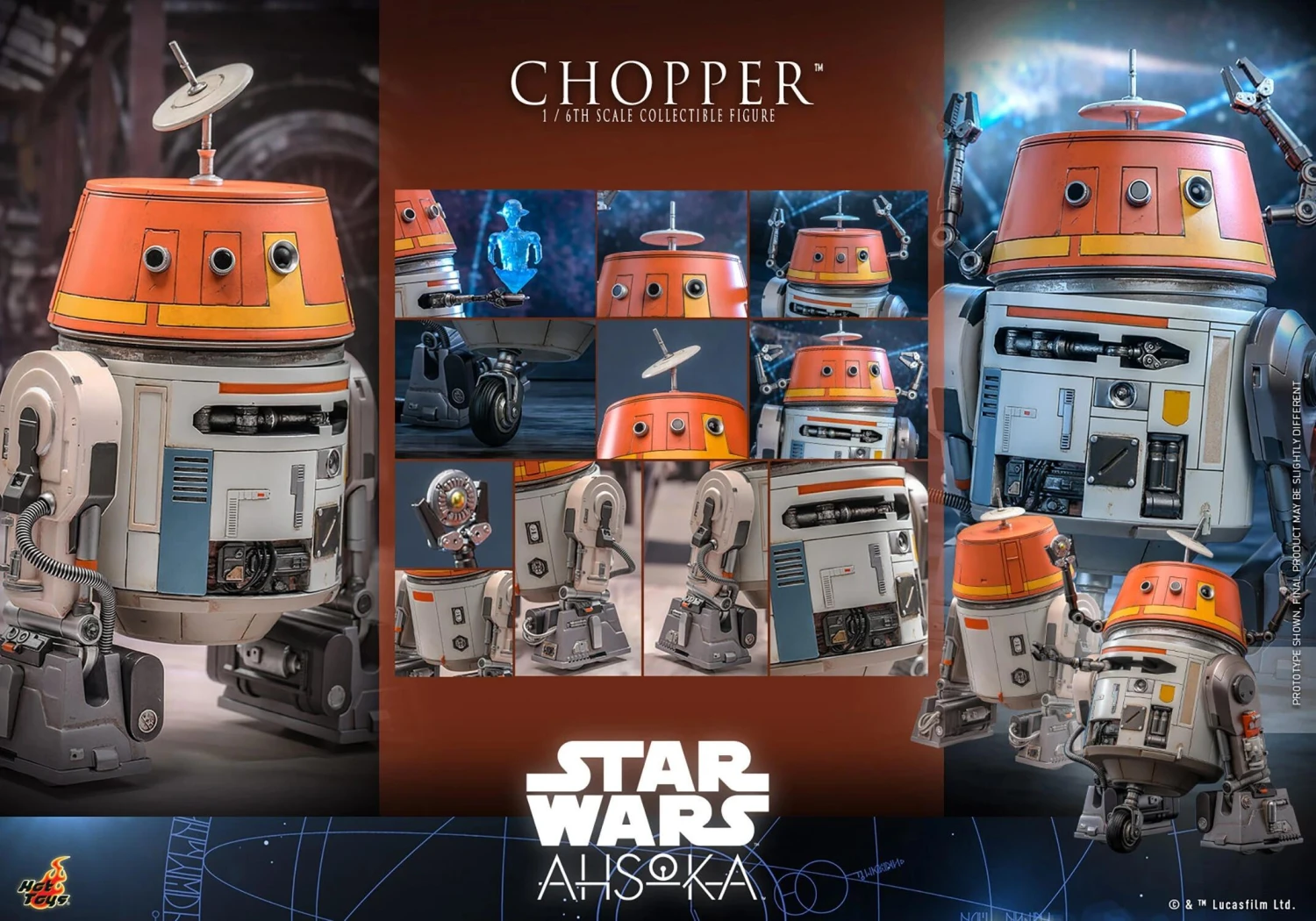 *PRE-ORDER C1-10P Chopper (Ahsoka) - Star Wars Hot Toys Collectibles 1/6 Scale Action Figure - Image 6