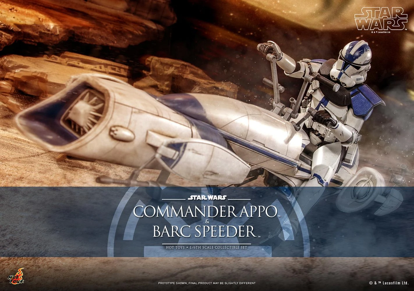 *PRE-ORDER Clone Commander Appo With Barc Speeder - Star Wars Hot Toys Exclusive Collectibles 1/6 Scale Action Figure - Image 3