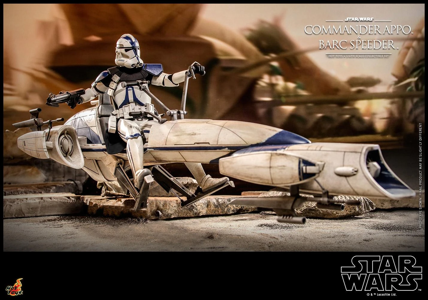*PRE-ORDER Clone Commander Appo With Barc Speeder - Star Wars Hot Toys Exclusive Collectibles 1/6 Scale Action Figure - Image 7