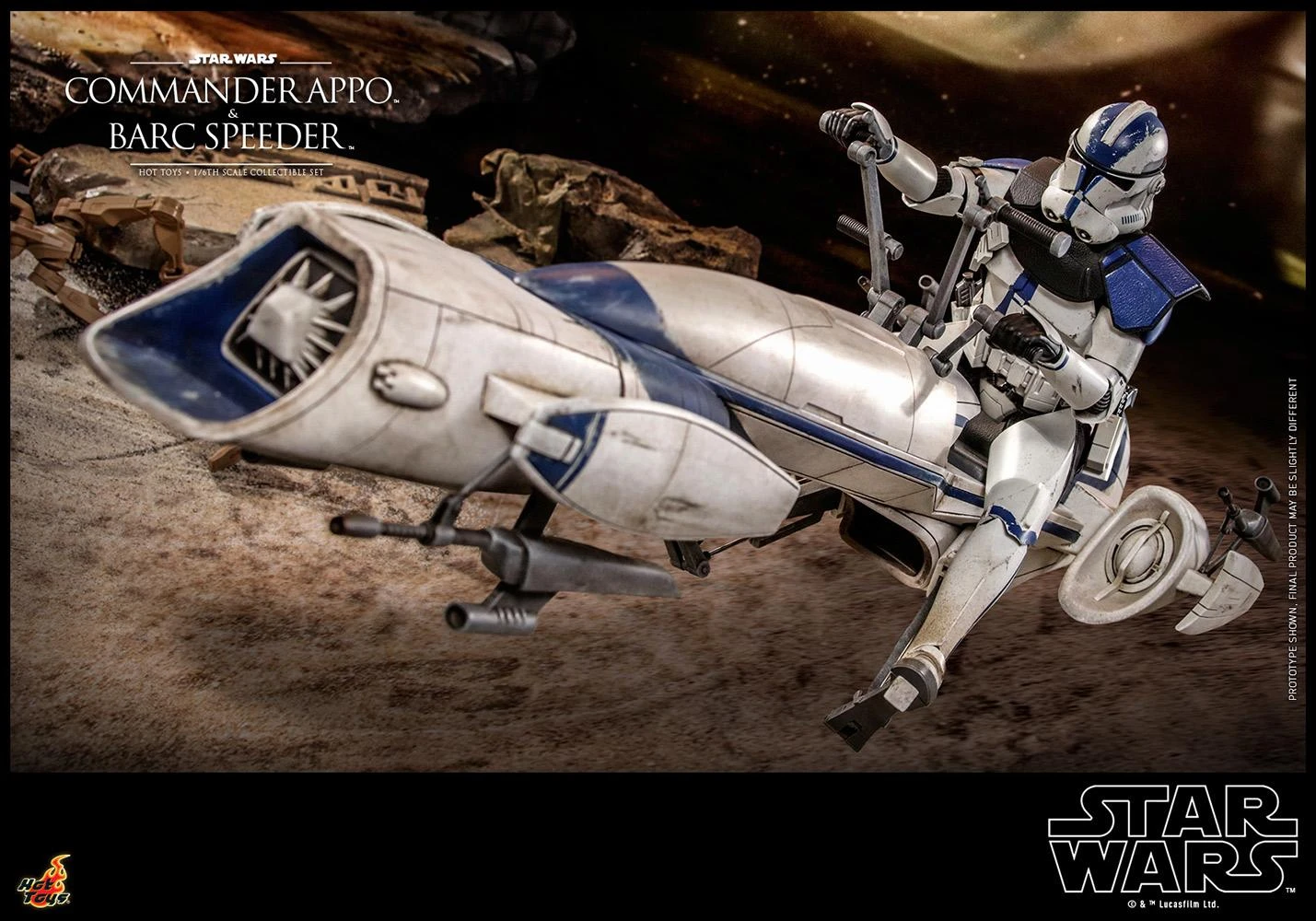 *PRE-ORDER Clone Commander Appo With Barc Speeder - Star Wars Hot Toys Exclusive Collectibles 1/6 Scale Action Figure - Image 6
