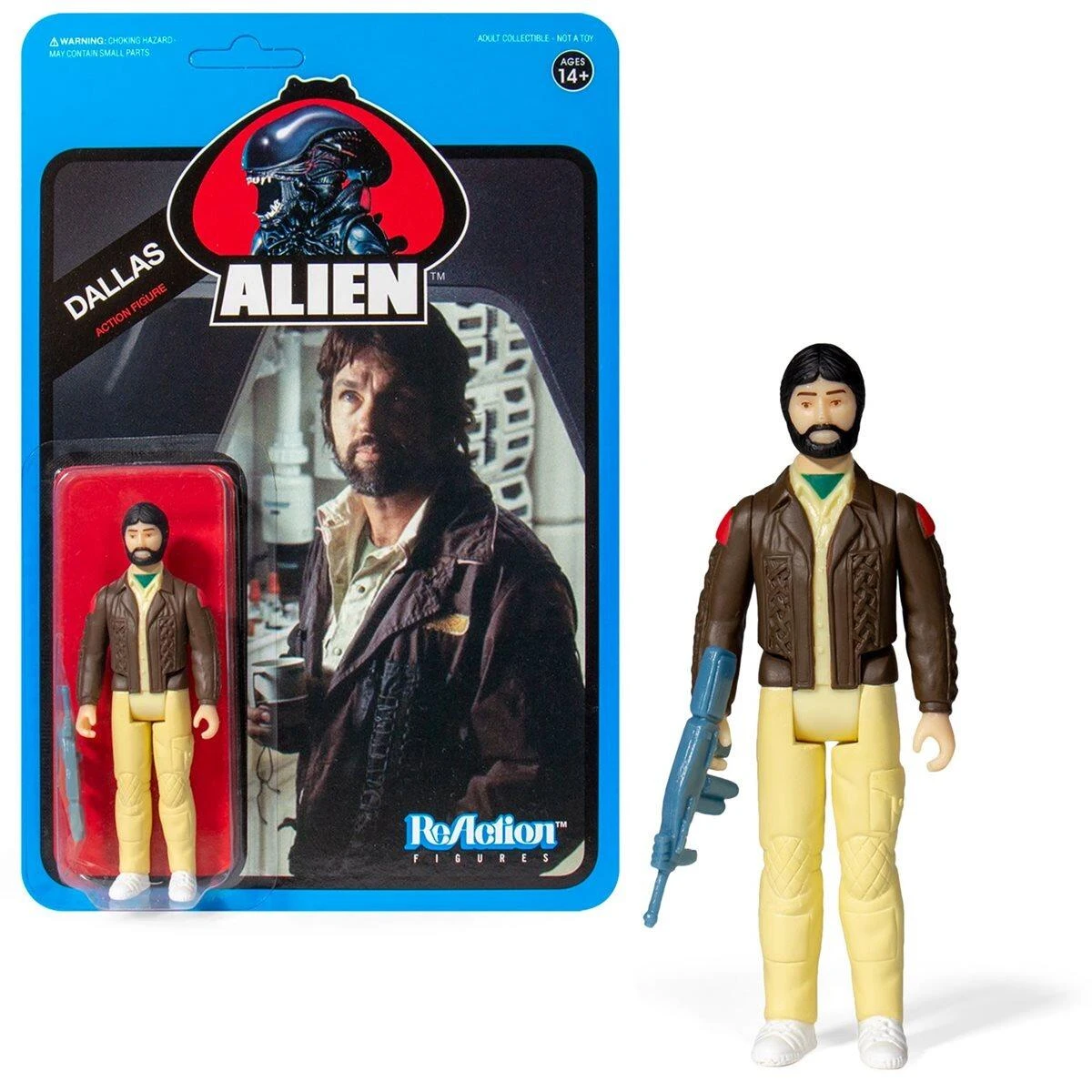 SUPER7 Alien ReAction Action Figure - Dallas (Blue Card)