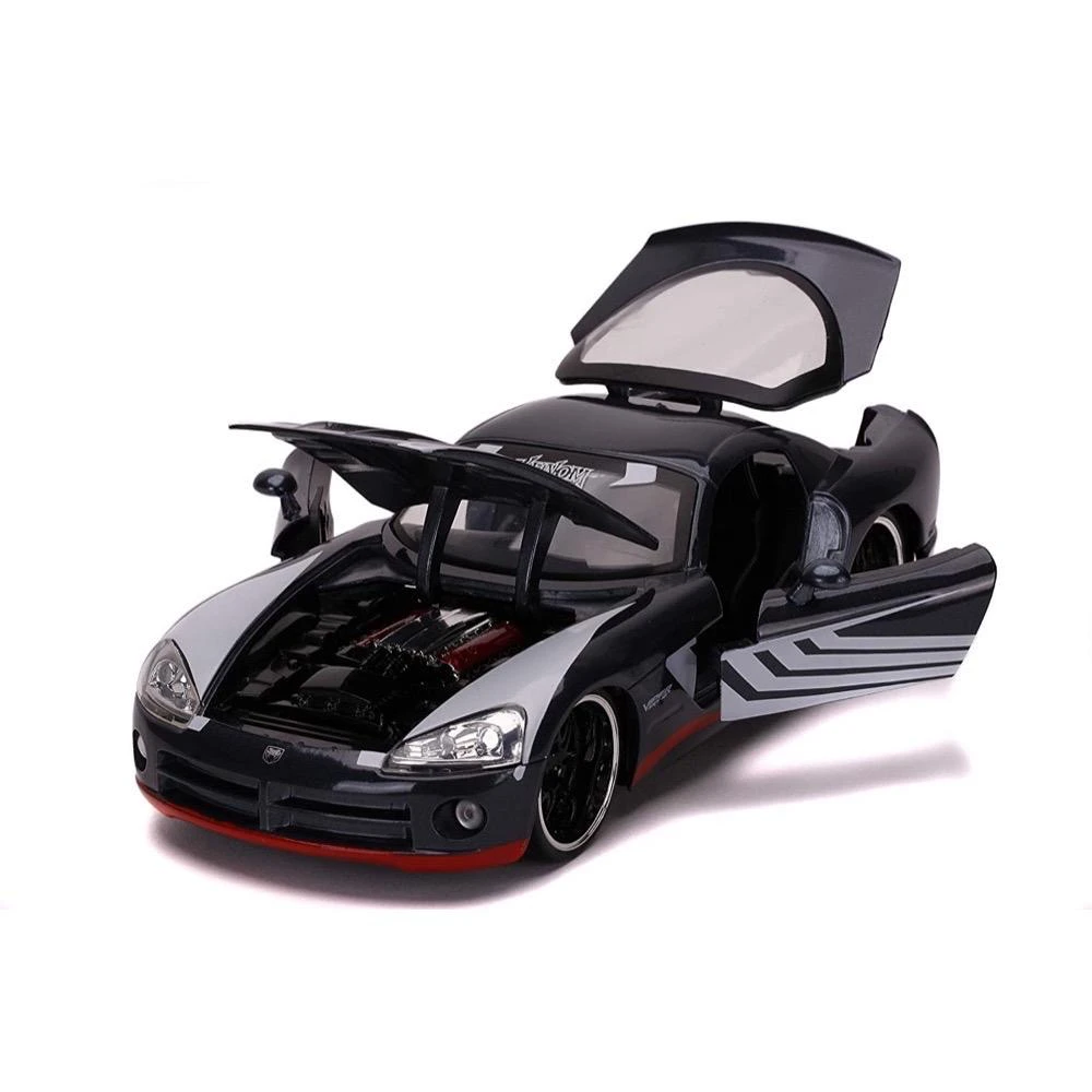 Jada Toys Marvel Spider-Man - 2008 Dodge Viper SRT10 With Venom Figure Hollywood Rides 1:24 Scale Die Cast Vehicle - Image 3