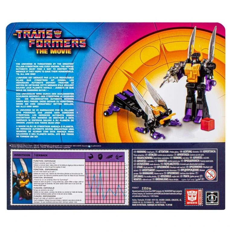 Hasbro Transformers Retro Transformers: The Movie Action Figure - Insecticon Espionage Kickback - Image 5