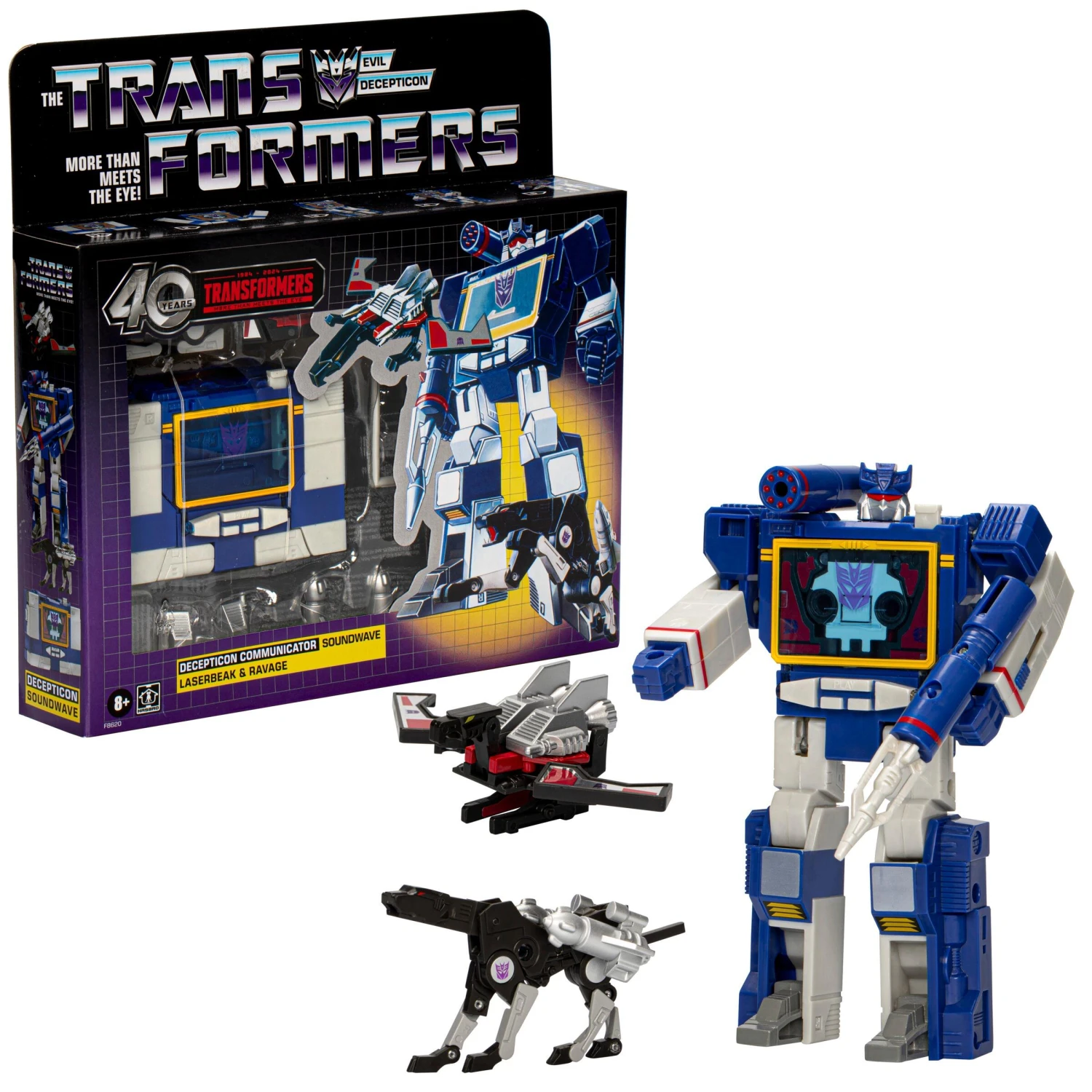 Hasbro *PRE-ORDER Transformers Retro 40th Anniversary Action Figure - G1 Decepticon Soundwave, Laserbeak & Ravage