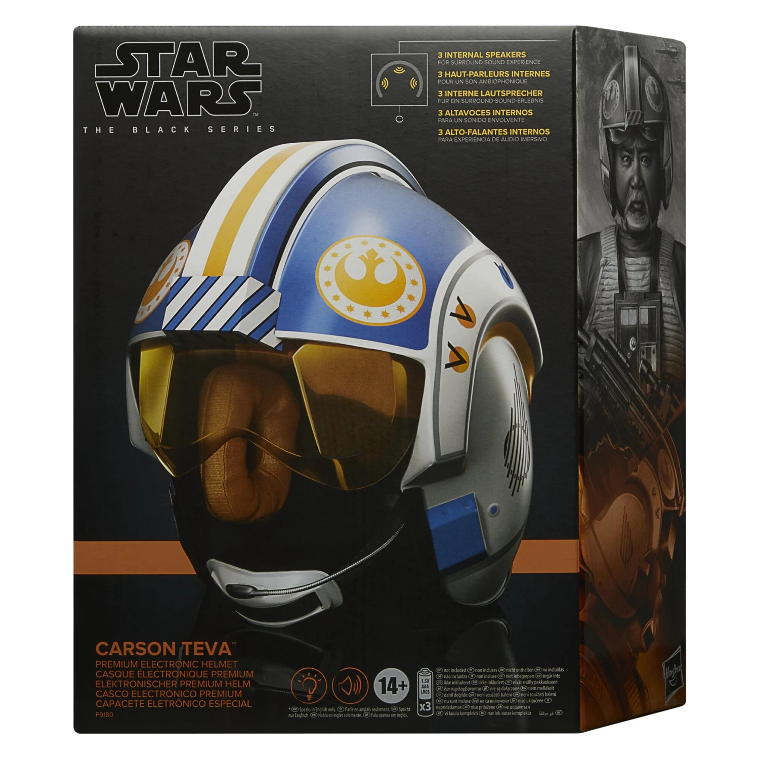 Hasbro *PRE-ORDER Star Wars Black Series Premium Electronic Helmet - Carson Teva (X-Wing) - Image 2