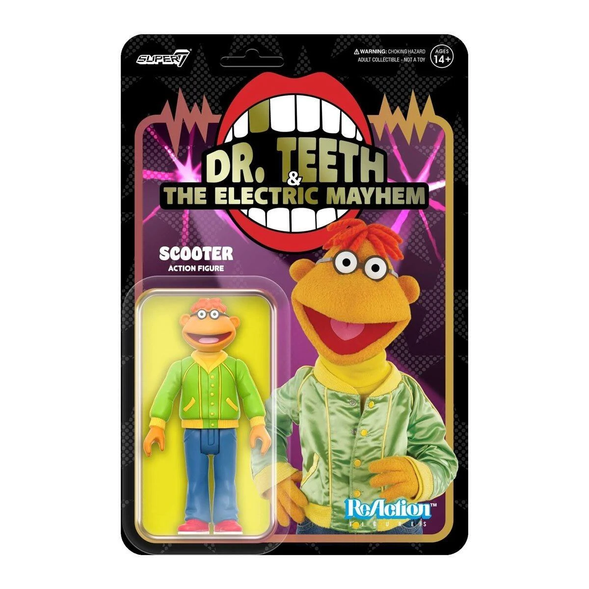 SUPER7 The Muppets Electric Mayhem Band Reaction Action Figure - Scooter
