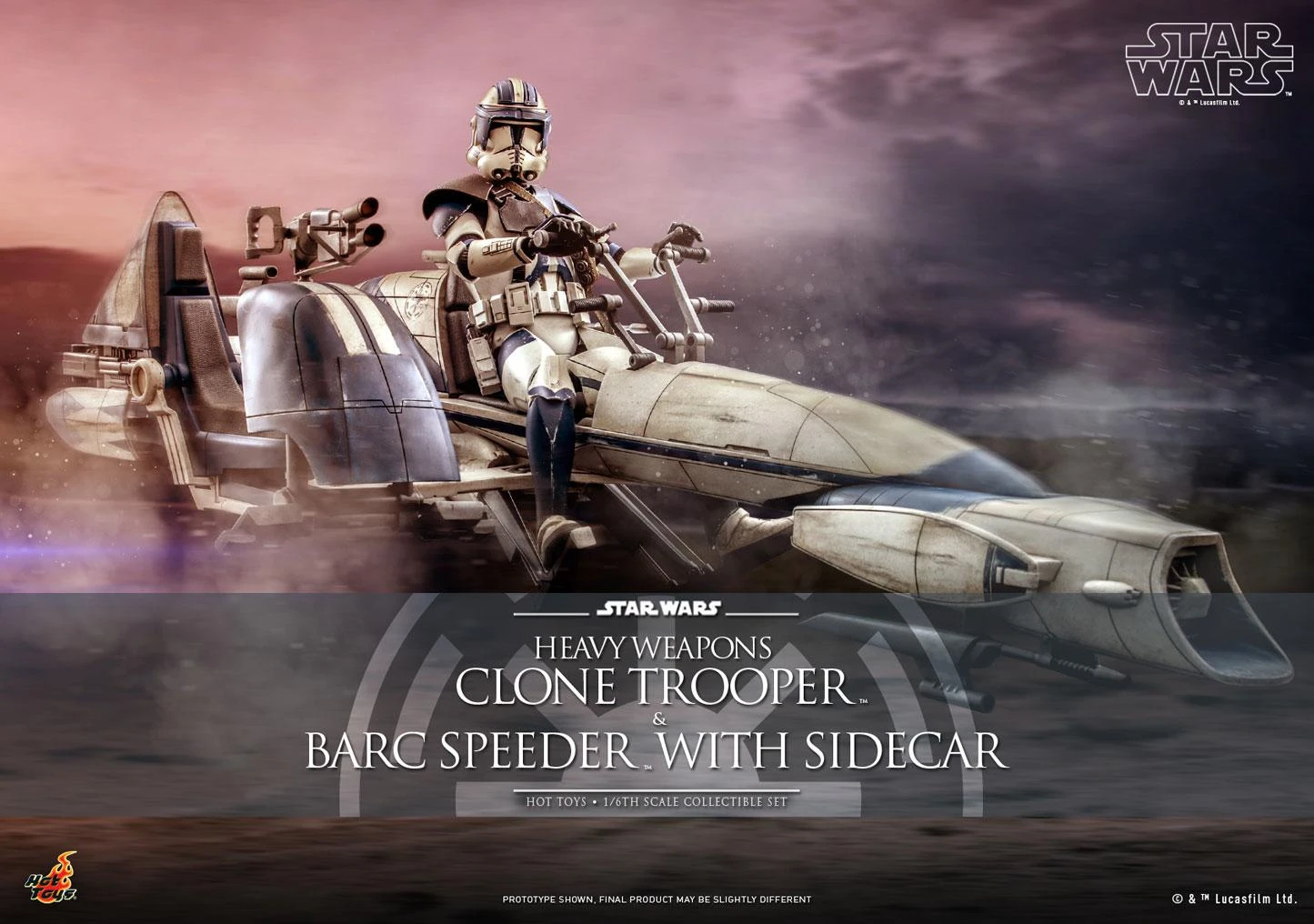 *PRE-ORDER Heavy Weapons Clone Trooper With Barc Speeder And Sidecar - Star Wars Hot Toys Exclusive Collectibles 1/6 Scale Action Figure - Image 3