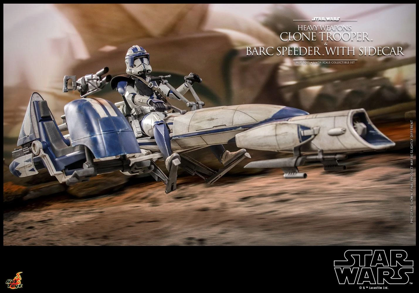 *PRE-ORDER Heavy Weapons Clone Trooper With Barc Speeder And Sidecar - Star Wars Hot Toys Exclusive Collectibles 1/6 Scale Action Figure - Image 6