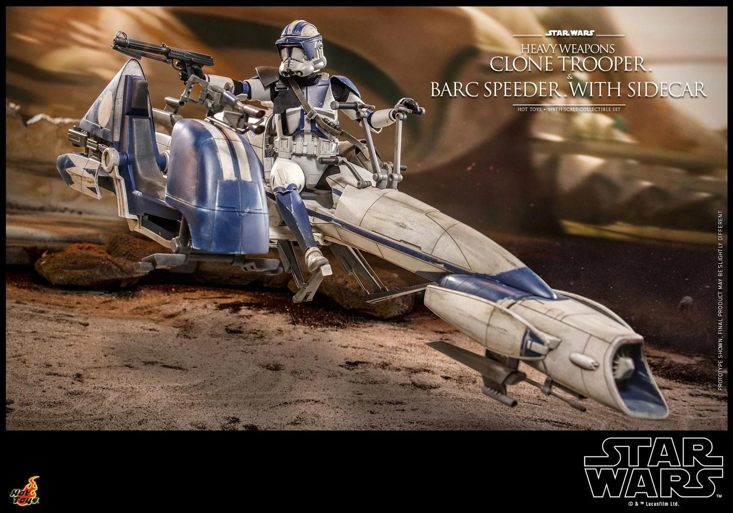 *PRE-ORDER Heavy Weapons Clone Trooper With Barc Speeder And Sidecar - Star Wars Hot Toys Exclusive Collectibles 1/6 Scale Action Figure - Image 7