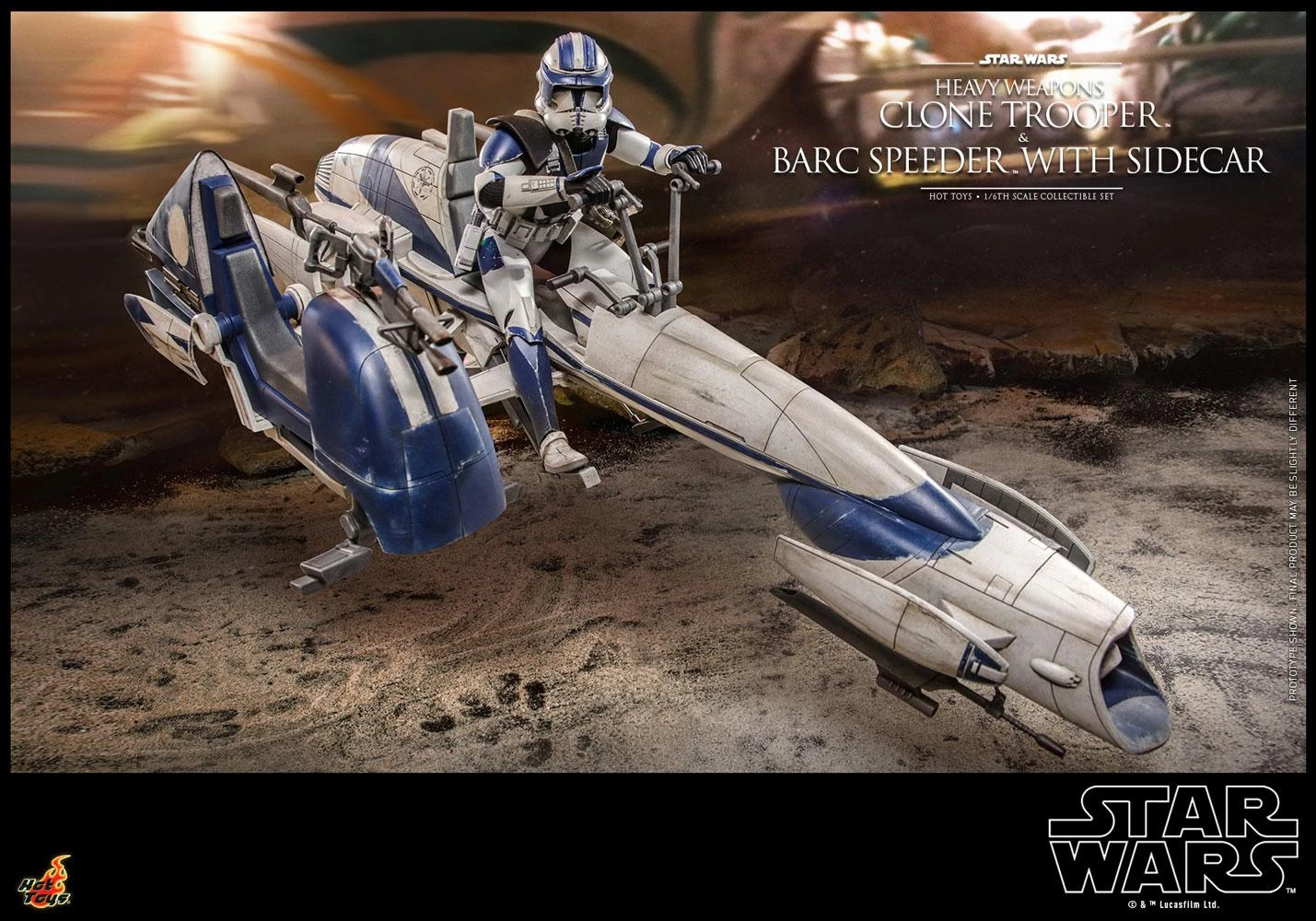 *PRE-ORDER Heavy Weapons Clone Trooper With Barc Speeder And Sidecar - Star Wars Hot Toys Exclusive Collectibles 1/6 Scale Action Figure - Image 8