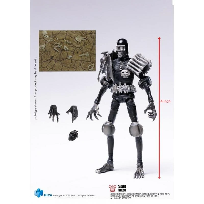 HIYA Toys Judge Dredd 1:18 Scale Action Figures - Black & White Judge Death - Image 6
