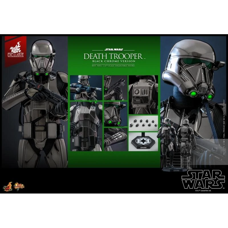 Death Trooper (Black Chrome) - Star Wars Hot Toys Exclusive Collectibles 1/6 Scale Action Figure - Image 5