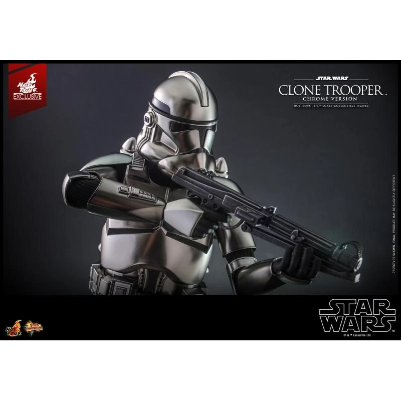 Clone Trooper (Chrome) - Star Wars Hot Toys Exclusive Collectibles 1/6 Scale Action Figure - Image 4