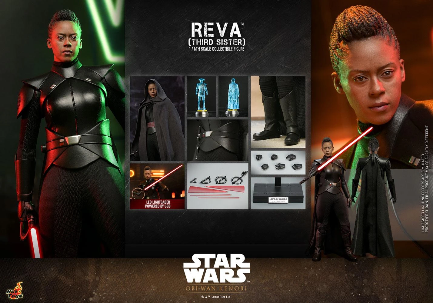 *PRE-ORDER Reva (Third Sister) - Star Wars Kenobi Series Hot Toys Exclusive Collectibles 1/6 Scale Action Figure - Image 6