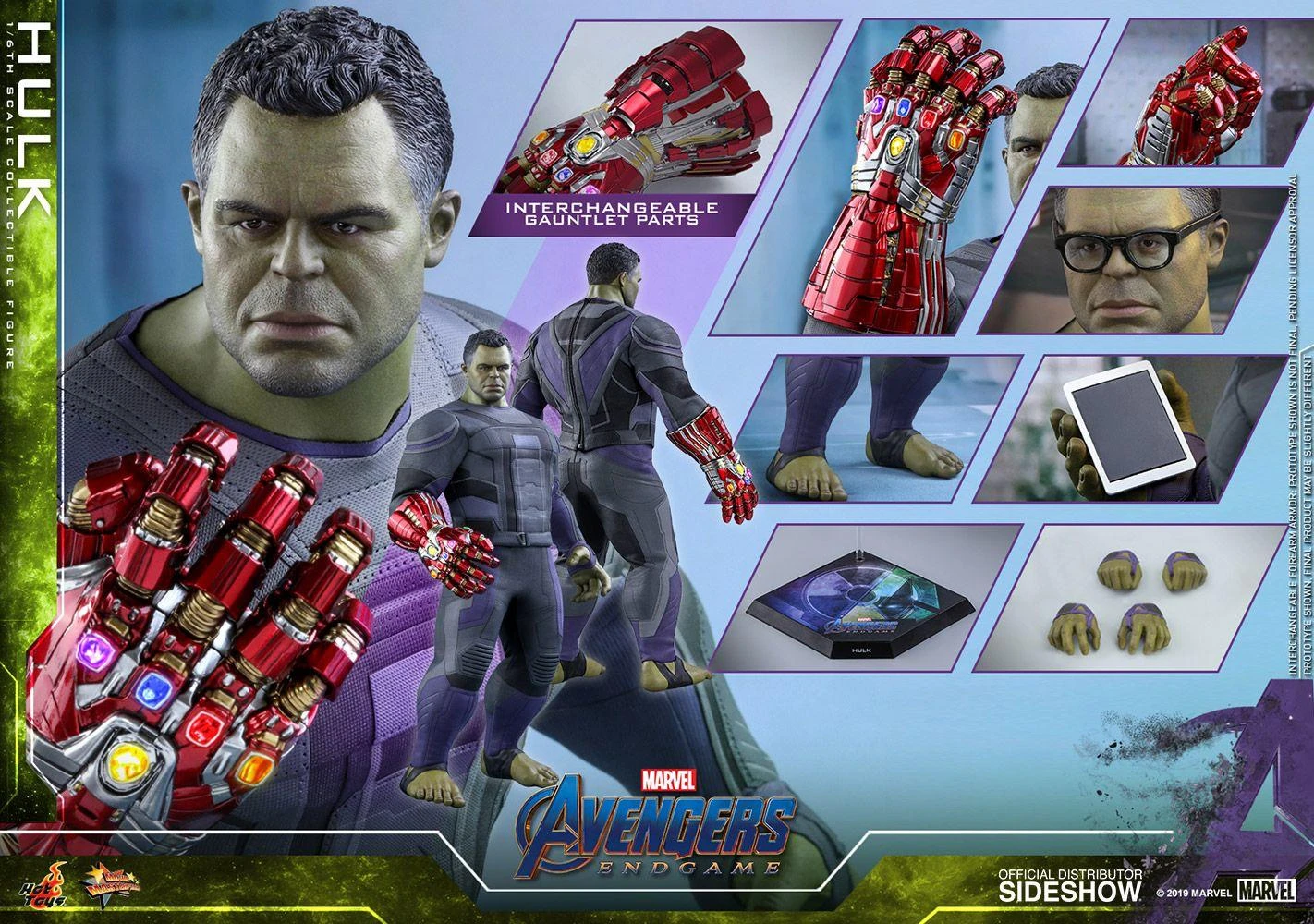 Hulk - Marvel Avengers: Endgame Hot Toys Collectibles 1/6 Scale Action Figure - Image 7