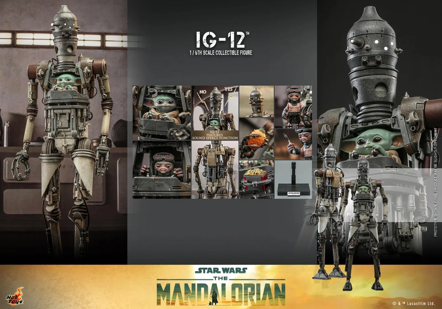 *PRE-ORDER IG-12 (The Mandalorian) - Star Wars Hot Toys Collectibles 1/6 Scale Action Figure - Image 7