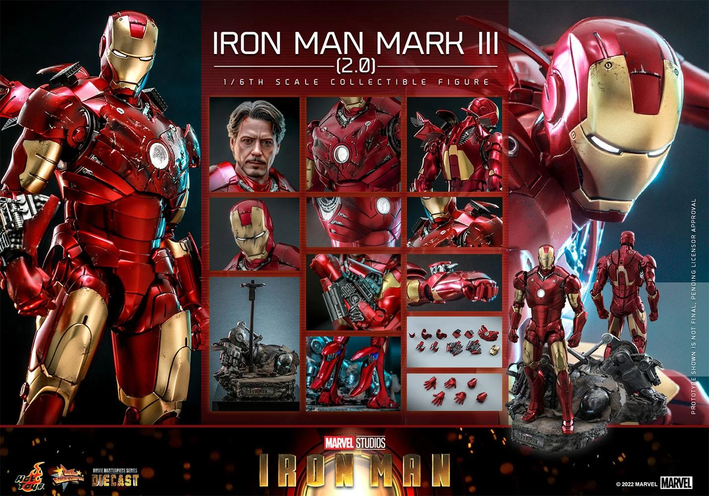 *PRE-ORDER Iron Man Mark III - Marvel Hot Toys Collectibles 1/6 Scale Action Figure - Image 9