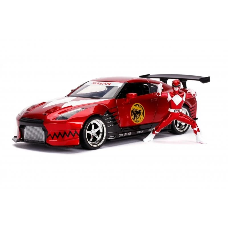 Jada Toys Power Rangers - 2009 Nissan GT-R With Red Ranger Figure Hollywood Rides 1:24 Scale Die Cast Vehicle - Image 2