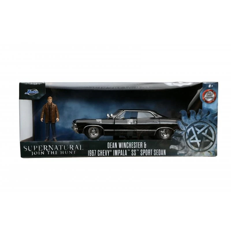 Jada Toys Supernatural - 1967 Chevy Impala With Dean Winchester Figure Hollywood Rides 1:24 Scale Die Cast Vehicle