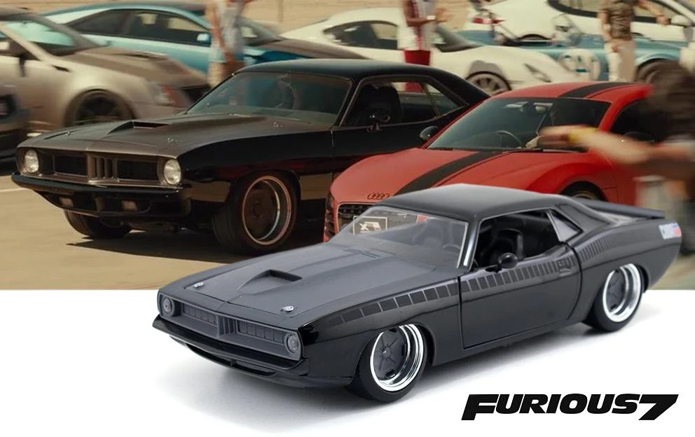 Jada Toys Fast & Furious - Letty's 1970 Plymouth Barracuda (Grey/Black) Hollywood Rides 1:24 Scale Die Cast Vehicle - Image 3