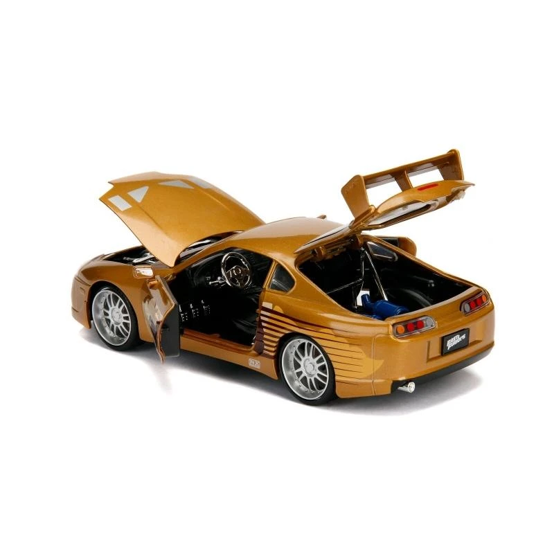 Jada Toys Fast & Furious - Slap Jack's 1993 Toyota Supra Turbo MKIV (Gold) Hollywood Rides 1:24 Scale Die Cast Vehicle - Image 5