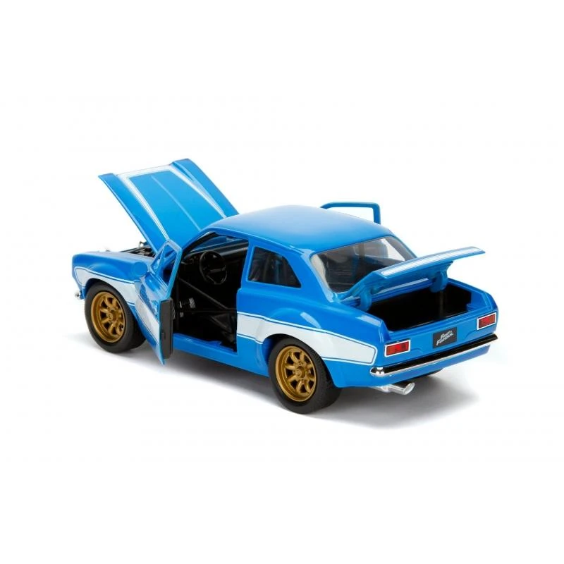 Jada Toys Fast & Furious - Brian's 1970 Ford Escort MK I RS1600 (Blue) Hollywood Rides 1:24 Scale Die Cast Vehicle - Image 3