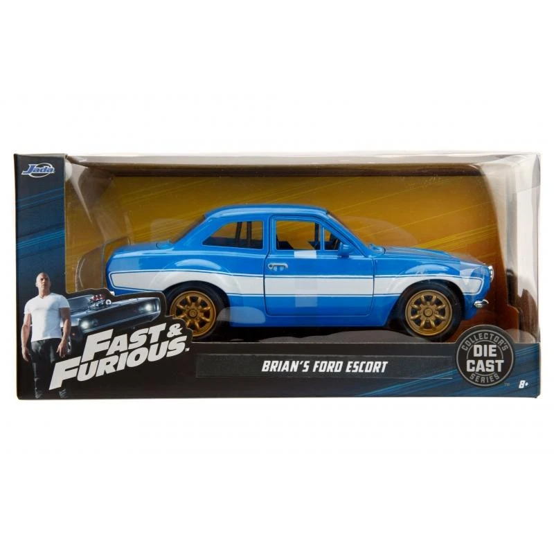 Jada Toys Fast & Furious - Brian's 1970 Ford Escort MK I RS1600 (Blue) Hollywood Rides 1:24 Scale Die Cast Vehicle