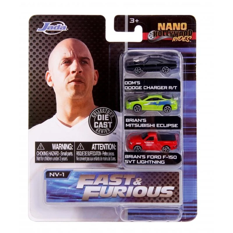 Jada Toys Fast And Furious - NANO Hollywood Rides 3 Car Set #1