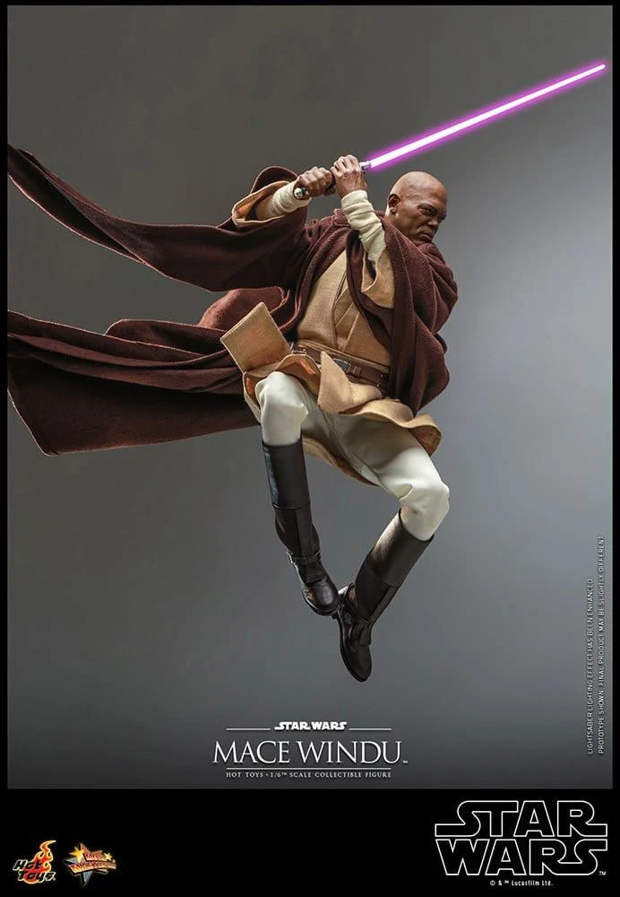 *PRE-ORDER Mace Windu - Star Wars: Attack Of The Clones 20th Anniversary Hot Toys Collectibles 1/6 Scale Action Figure - Image 4