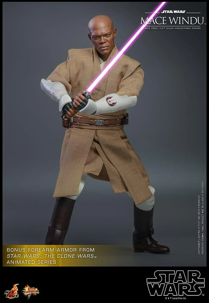 *PRE-ORDER Mace Windu - Star Wars: Attack Of The Clones 20th Anniversary Hot Toys Collectibles 1/6 Scale Action Figure - Image 8