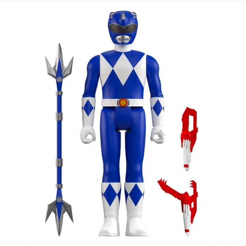 SUPER7 Power Rangers ReAction Action Figure Wave 3 - Blue Ranger - Image 2