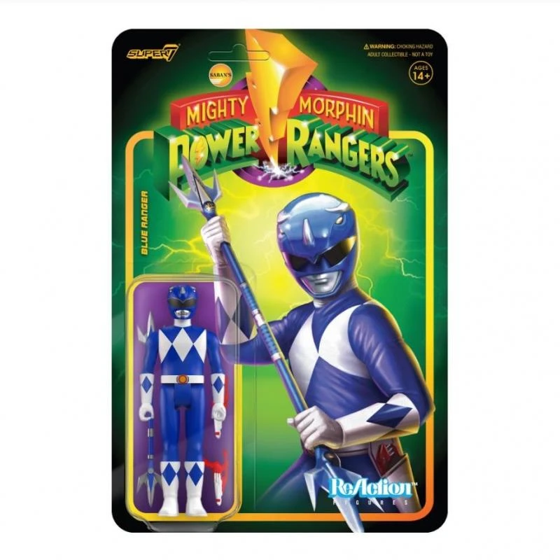 SUPER7 Power Rangers ReAction Action Figure Wave 3 - Blue Ranger