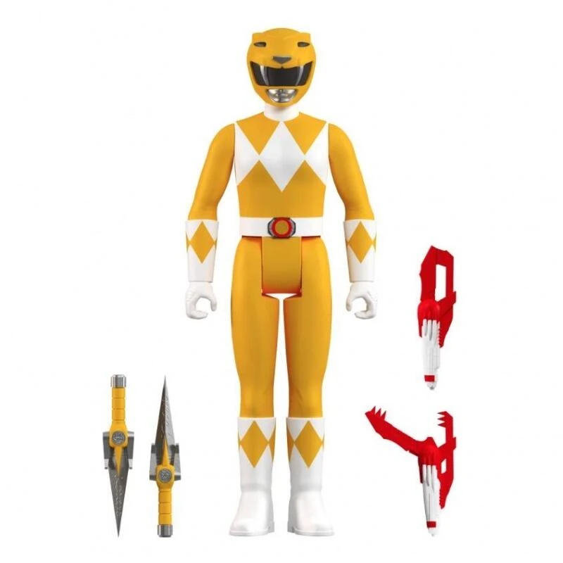 SUPER7 Power Rangers ReAction Action Figure Wave 3 - Yellow Ranger - Image 2