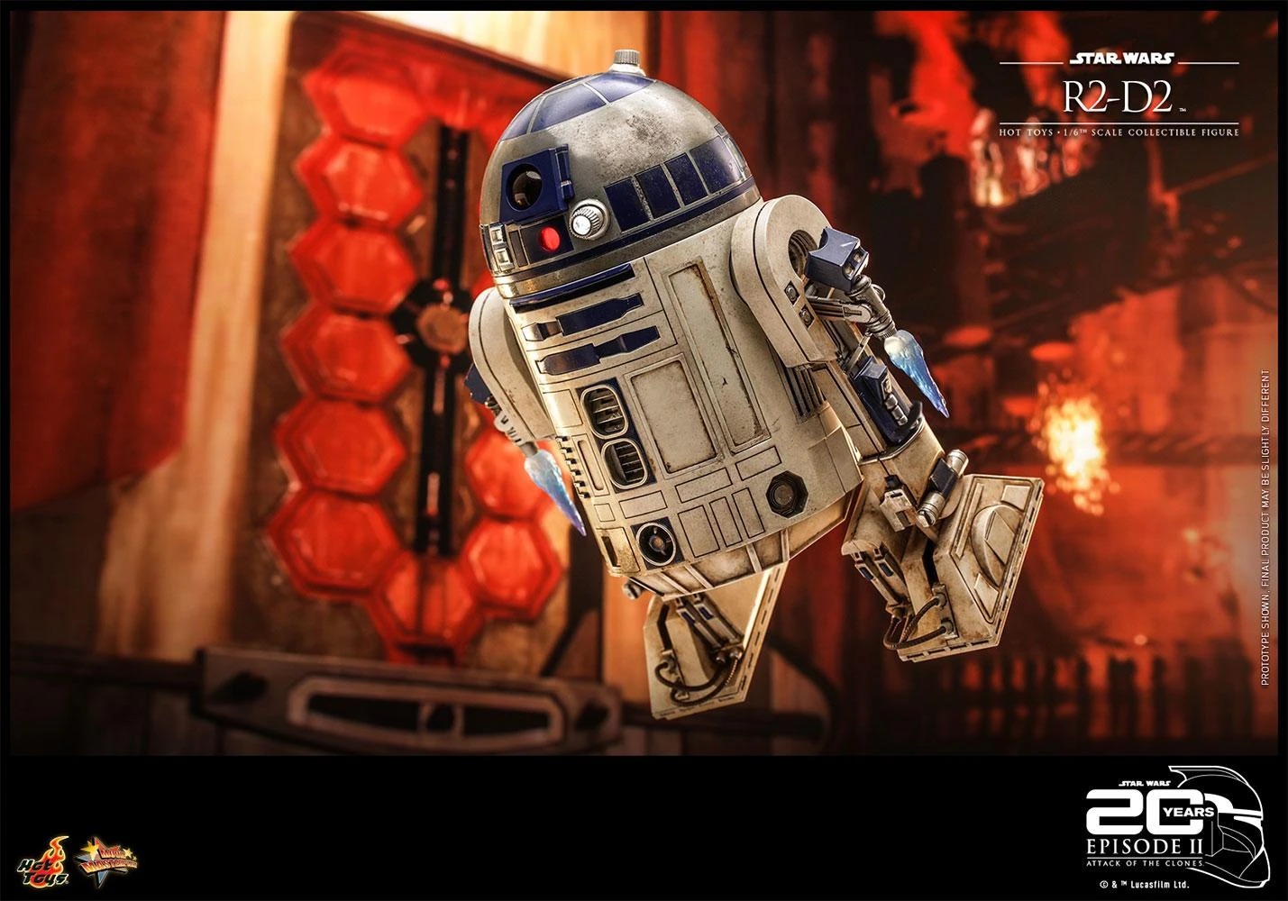 *PRE-ORDER R2-D2 - Star Wars Attack Of The Clones 20th Anniversary Sideshow Hot Toys 1/6 Scale Action Figure - Image 7