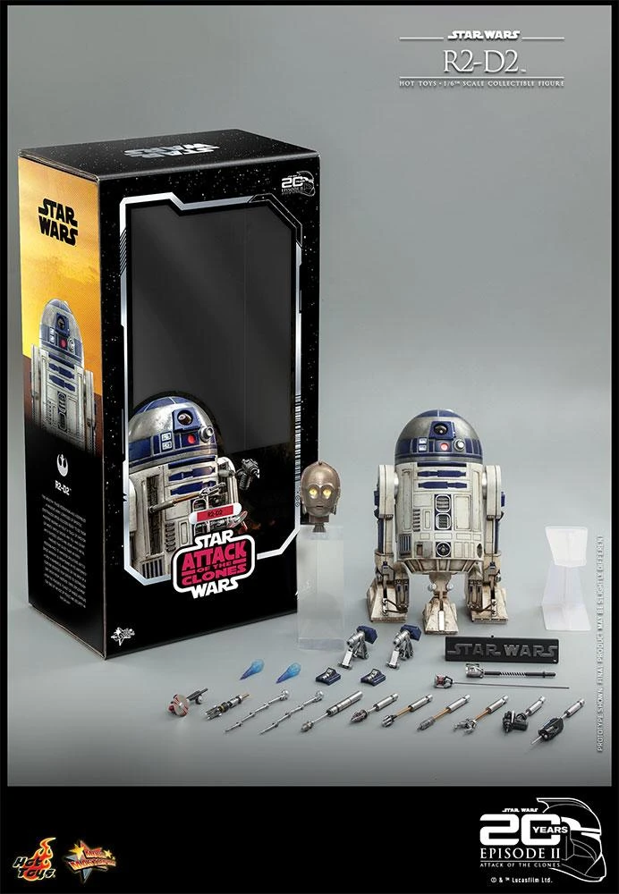 *PRE-ORDER R2-D2 - Star Wars Attack Of The Clones 20th Anniversary Sideshow Hot Toys 1/6 Scale Action Figure - Image 2
