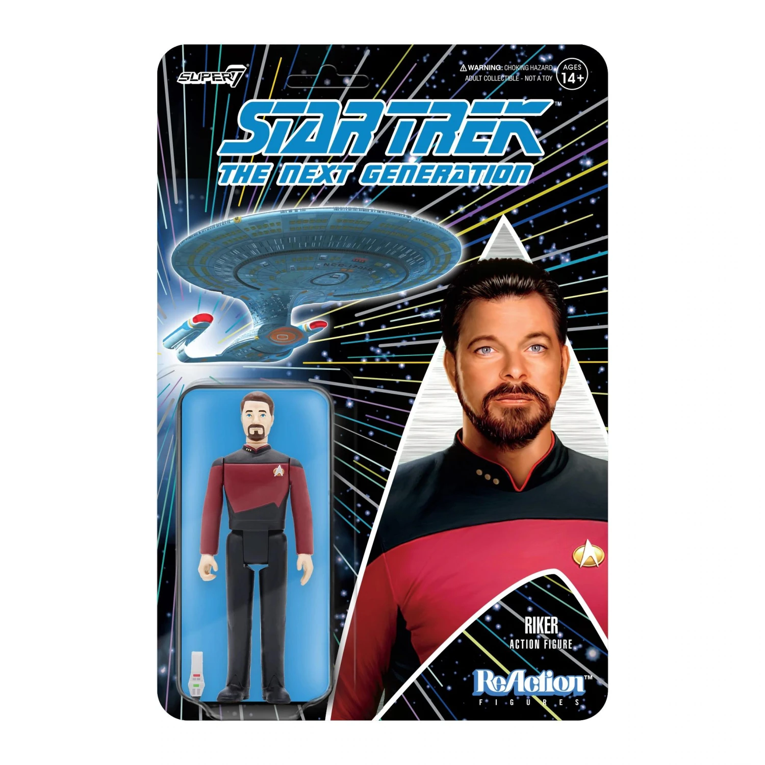 SUPER7 Star Trek: The Next Generation ReAction Action Figure Wave 2 - Commander Riker