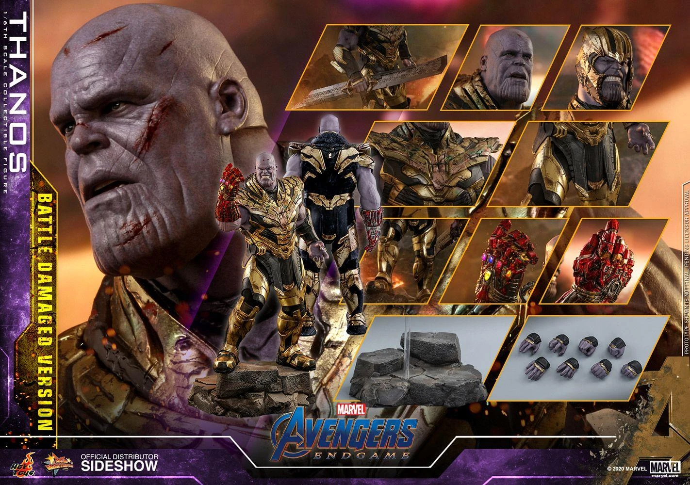 Thanos (Battle Damaged) - Marvel Avengers: Endgame Hot Toys Collectibles 1/6 Scale Action Figure - Image 7