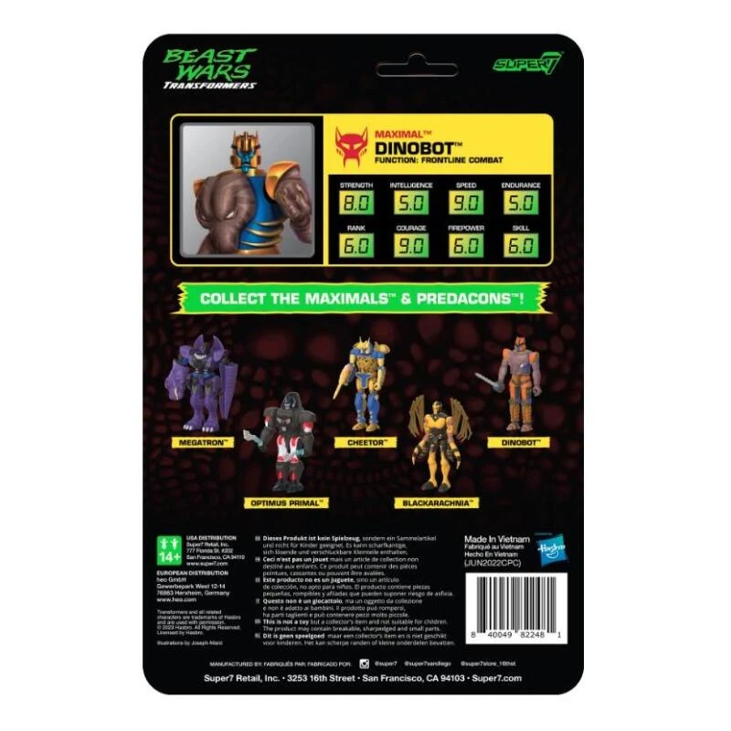 SUPER7 Transformers ReAction Action Figure Wave 7 - Beast Wars Dino Bot - Image 2